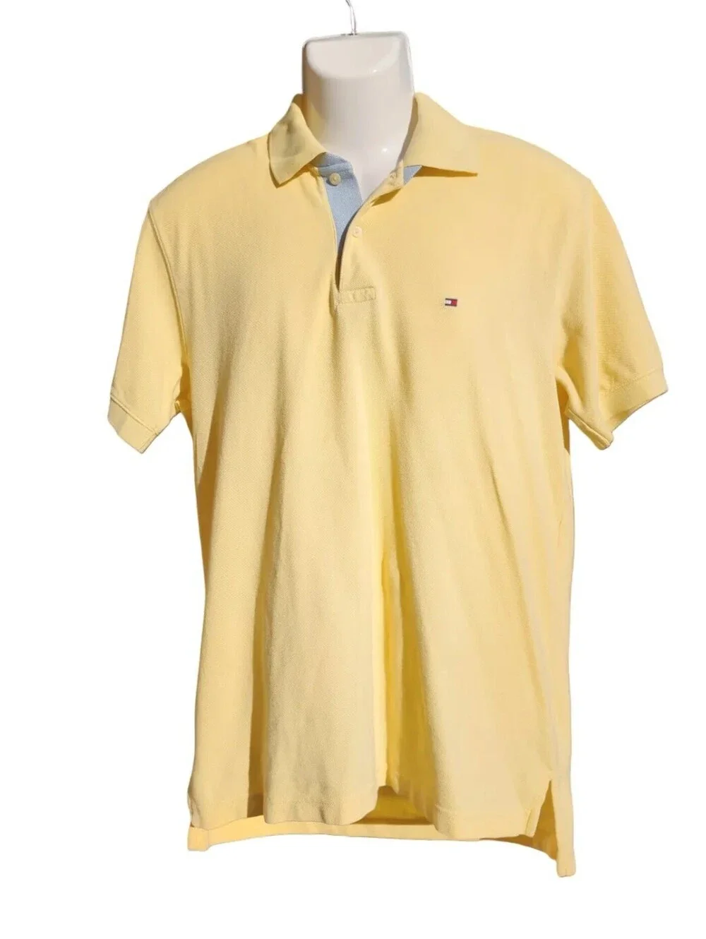 Vintage 2000s Tommy Hilfiger Butter Yellow Short Sleeve Pique Polo Shirt M
